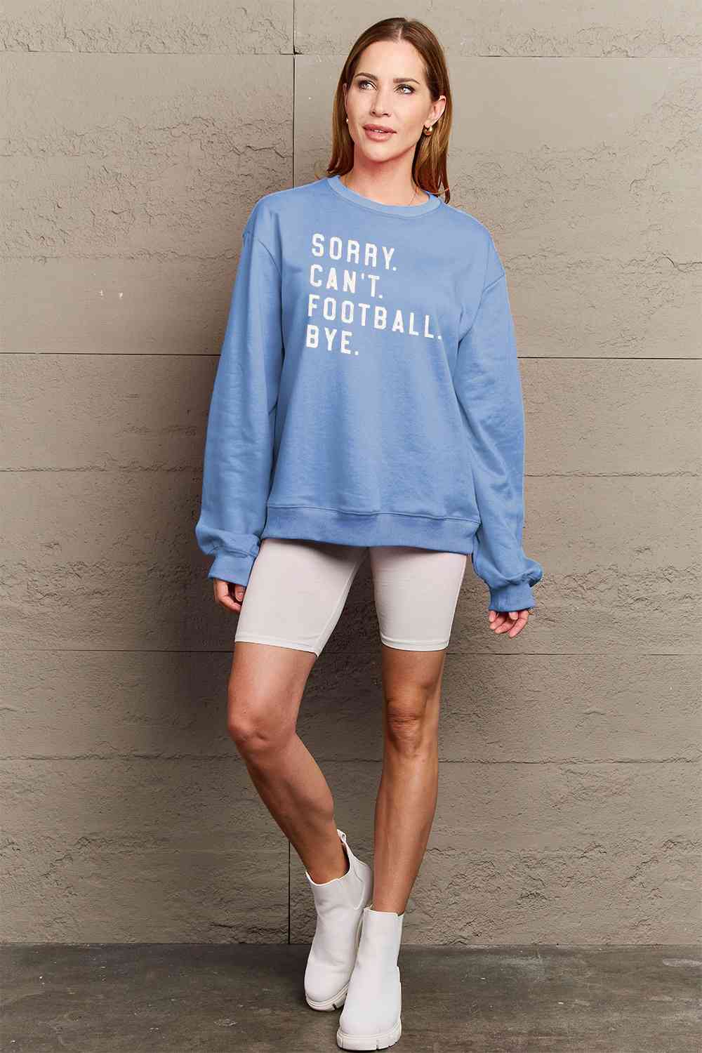 SORRY.CANT.FOOTBALL.BYE Graphic Scoop Sweatshirt