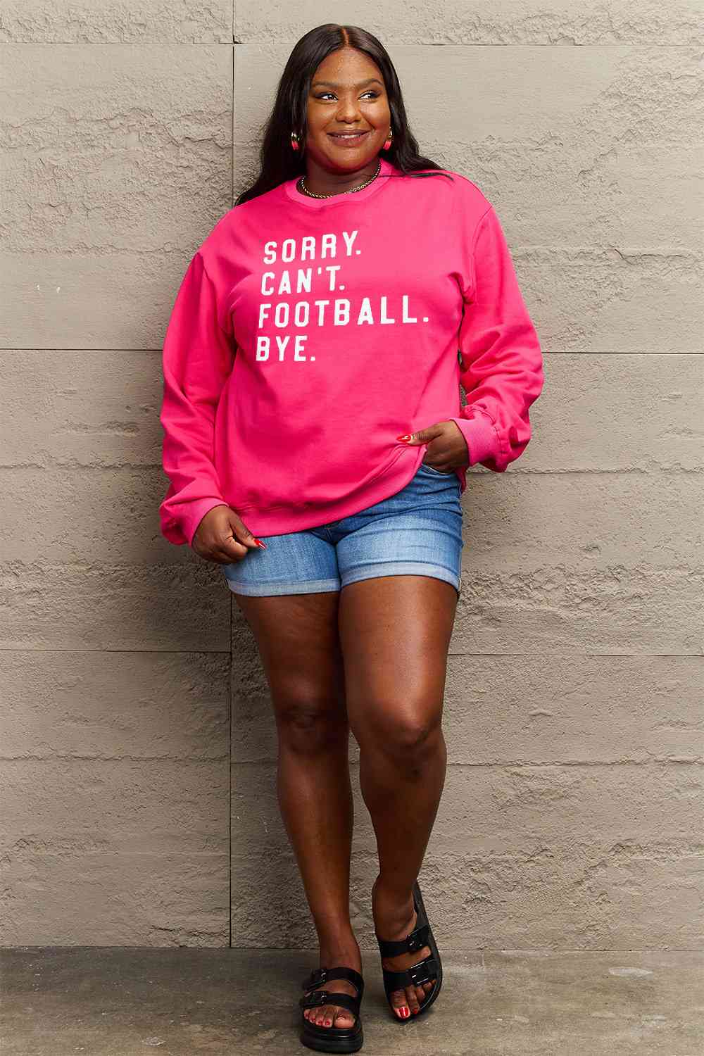 SORRY.CANT.FOOTBALL.BYE Graphic Scoop Sweatshirt