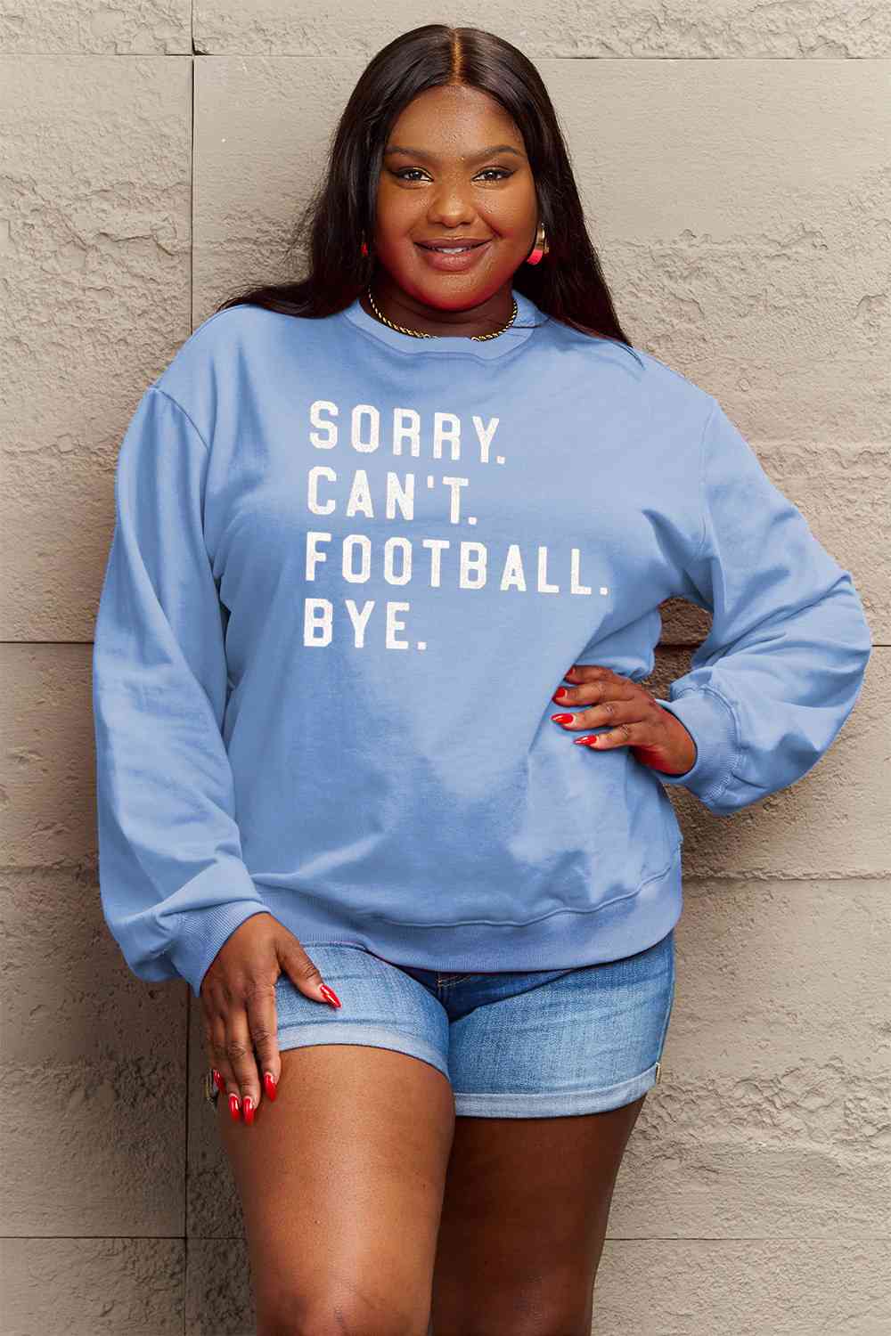 SORRY.CANT.FOOTBALL.BYE Graphic Scoop Sweatshirt