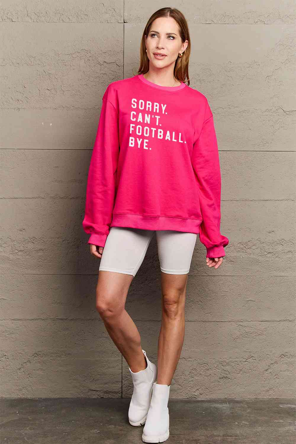 SORRY.CANT.FOOTBALL.BYE Graphic Scoop Sweatshirt
