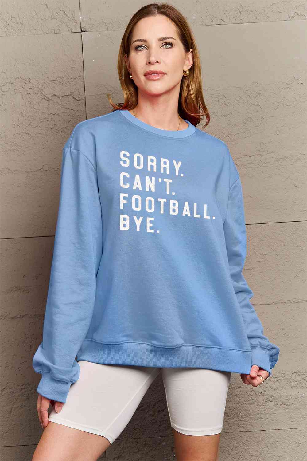 SORRY.CANT.FOOTBALL.BYE Graphic Scoop Sweatshirt