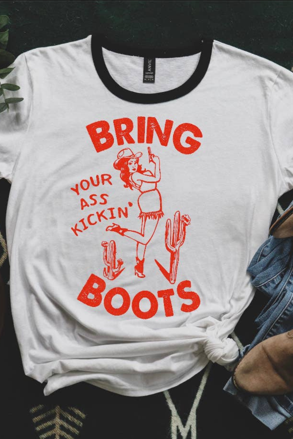Bring Your Boots Graphic Ringer Tee