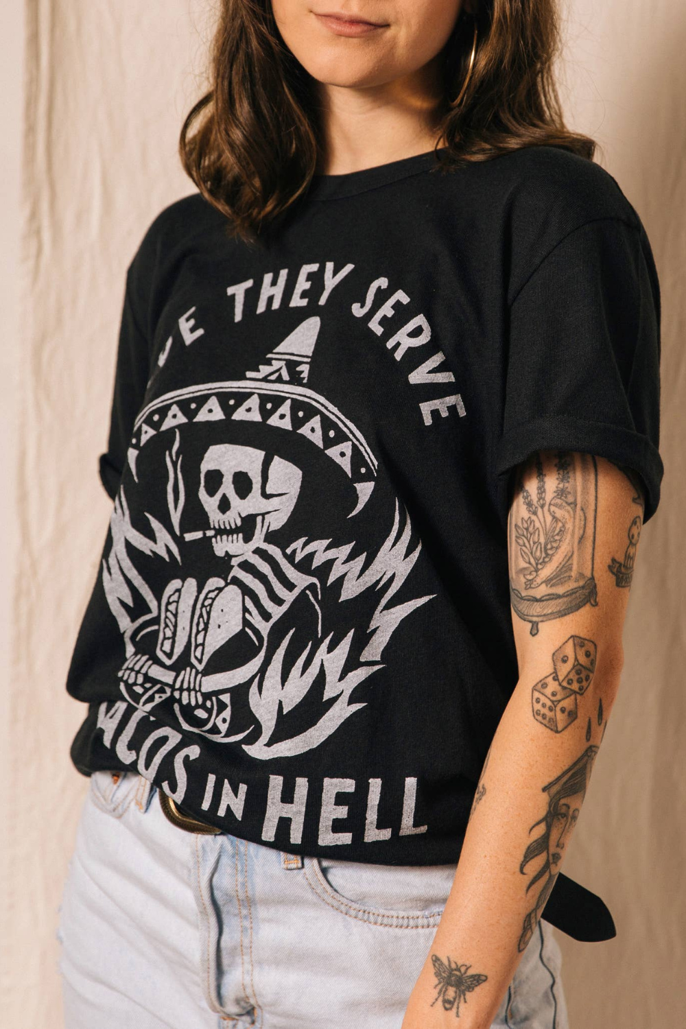 HOPE THEY SERVE TACOS IN HELL Graphic Unisex Tee: