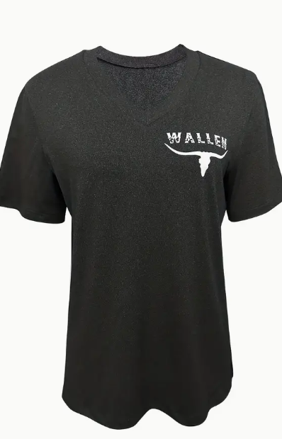 WALLEN; LET'S TALK ABOUT LAST NIGHT - V Neck Graphic Tee