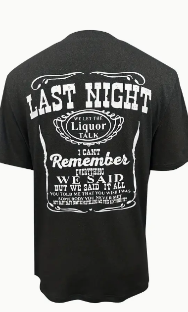 WALLEN; LET'S TALK ABOUT LAST NIGHT - V Neck Graphic Tee