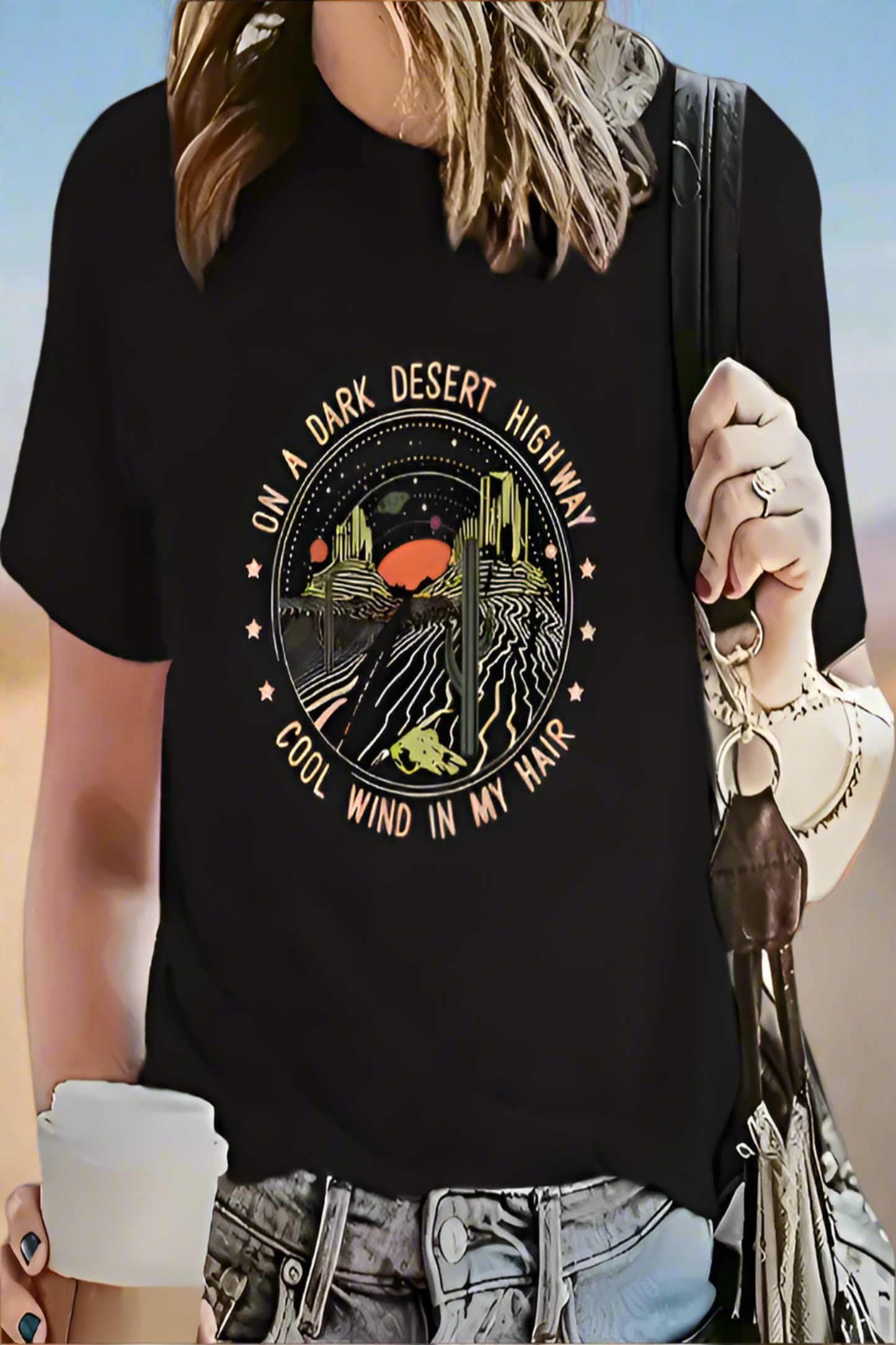 On a Dark Desert Highway Graphic Tee