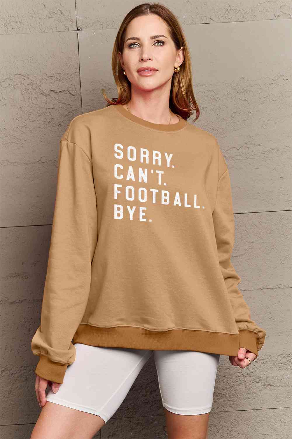 SORRY.CANT.FOOTBALL.BYE Graphic Scoop Sweatshirt