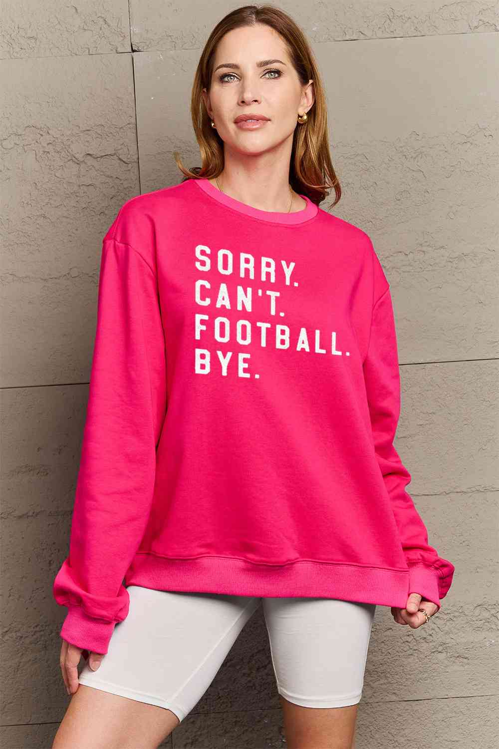 SORRY.CANT.FOOTBALL.BYE Graphic Scoop Sweatshirt