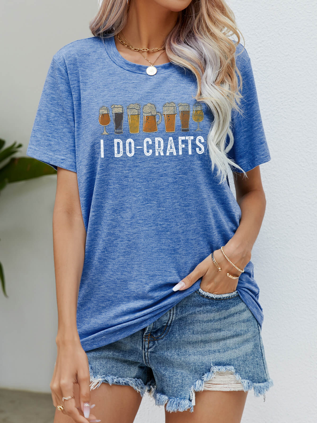 I DO CRAFTS Round Neck T-Shirt