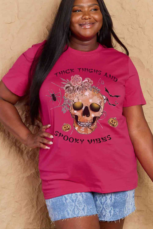 THICK THIGHS AND SPOOKY VIBES Graphic Cotton T-Shirt