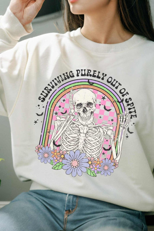 Surviving Purely Out Of Spite Graphic Sweatshirt